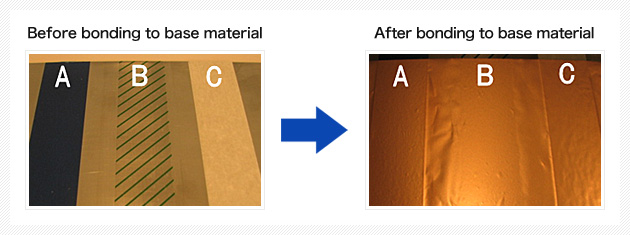 Before bonding to base material|After bonding to base material